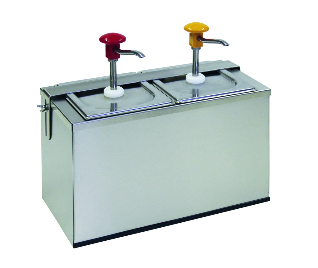 [152441] Druckknopf Dosierspender aus Edelstahl, 2 x 3 l