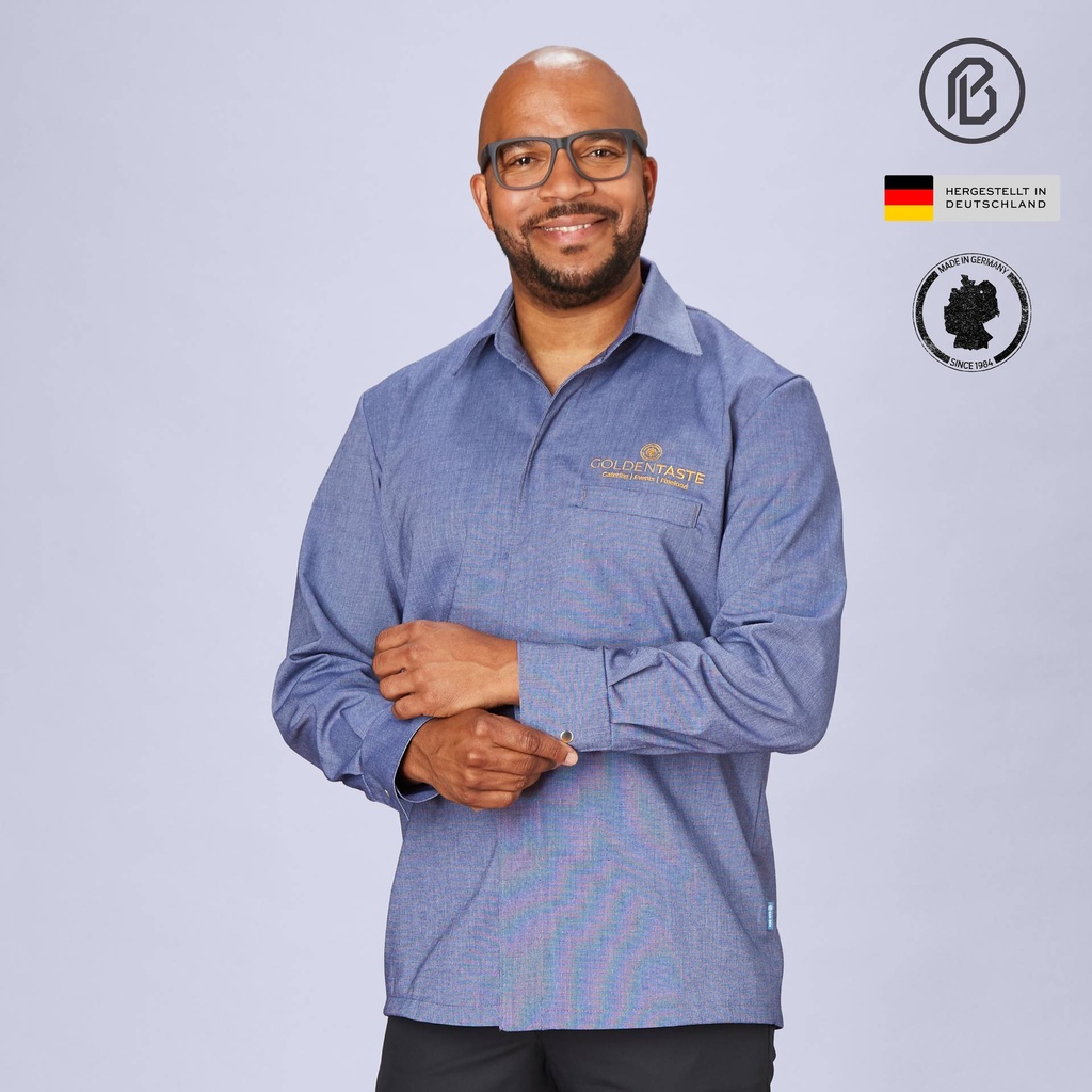 [010PI-R] FIL-PIERRE , farbiges Herren-Kochhemd