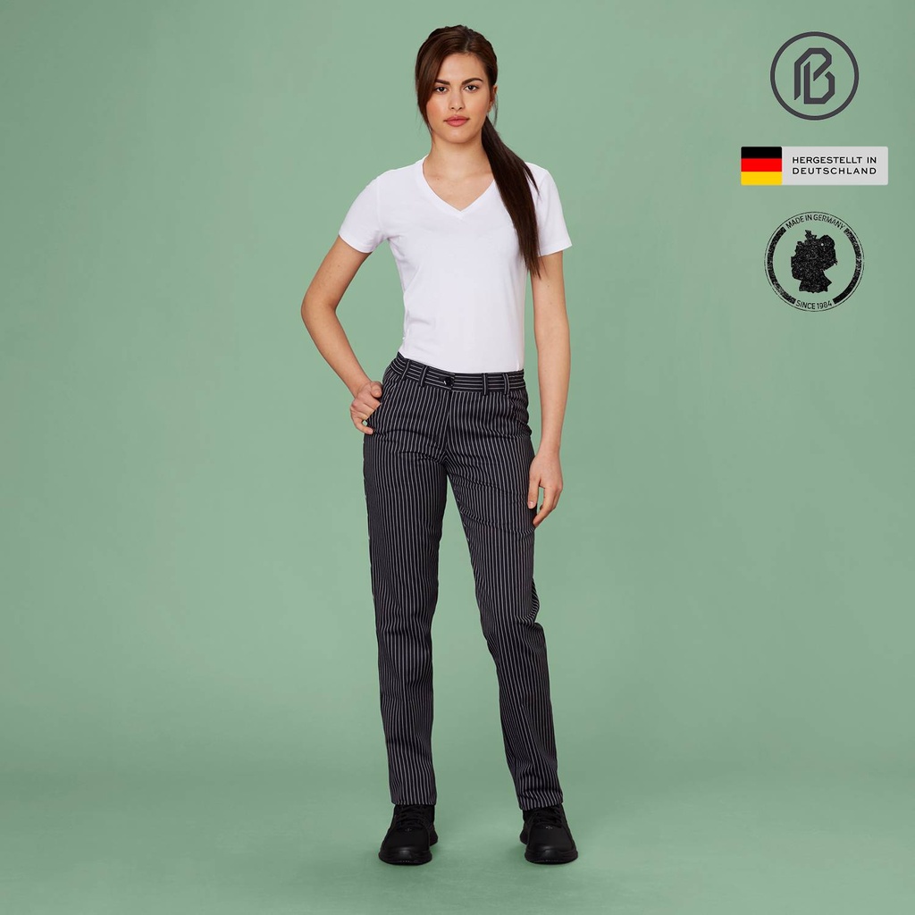 [02120-7] Chino-StraightFit, Damen-Kochhose Nadelstreifen Nr.7