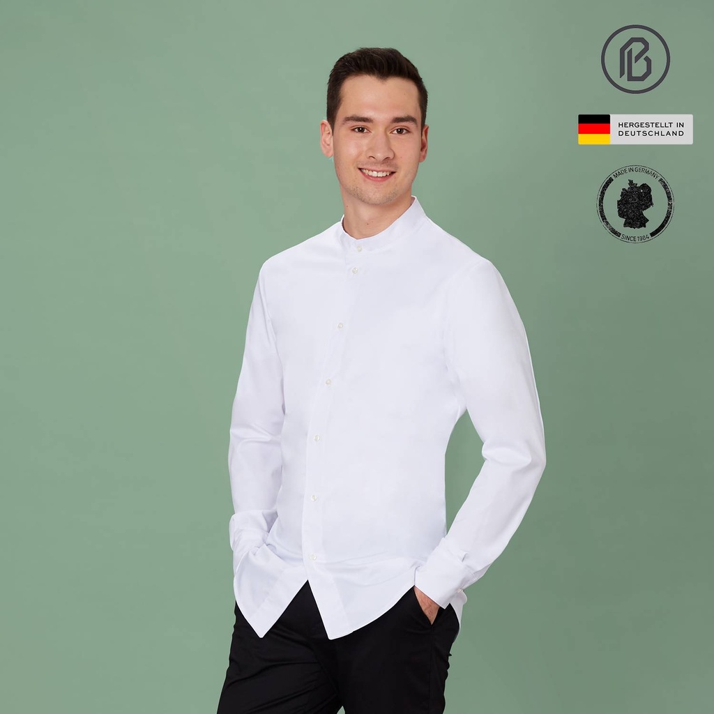 [01000YA-P] Buran-Yannik, weisse Herren-Kochjacke