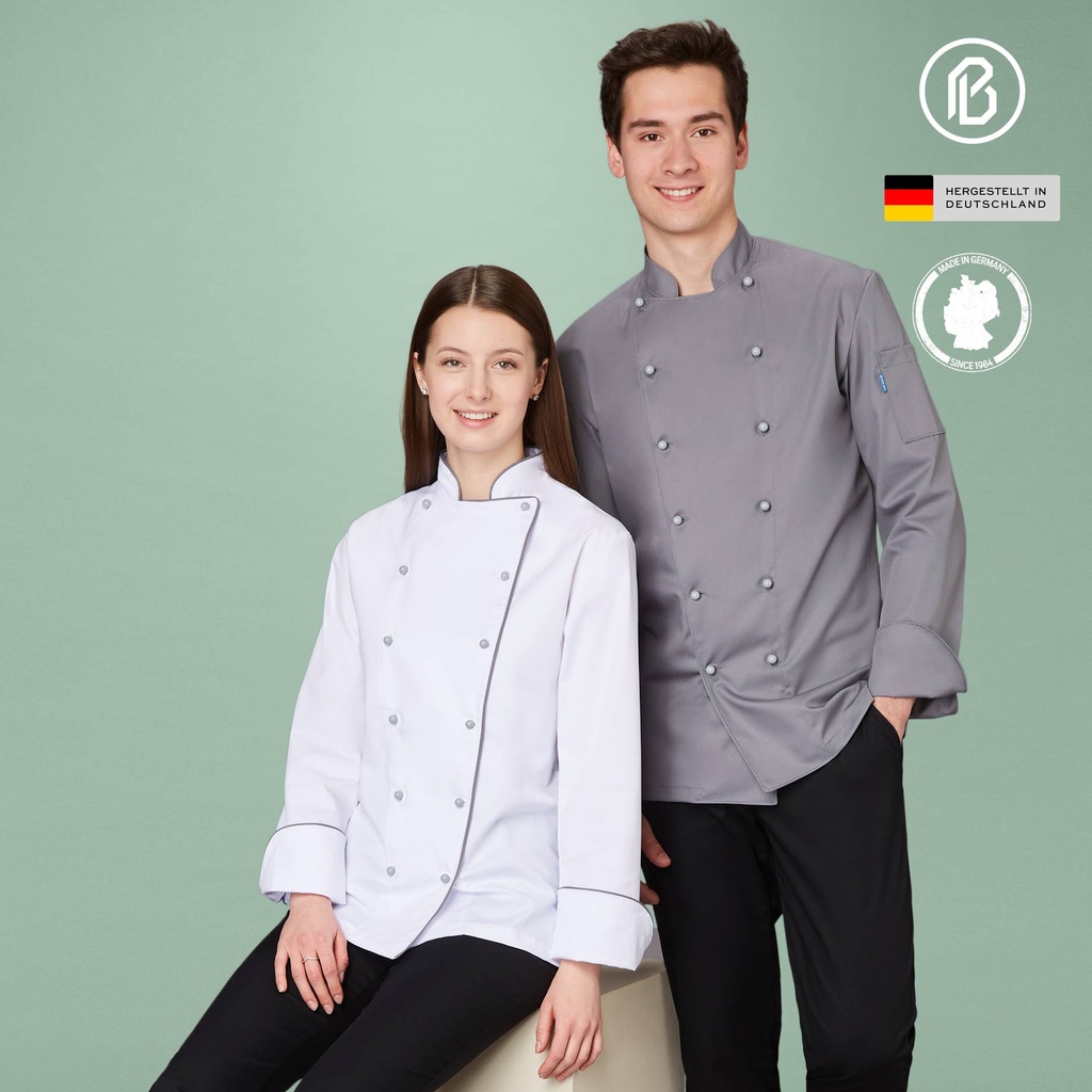[01100SP-G] Top-Chef-Spina, weiße Damen-Kochjacke