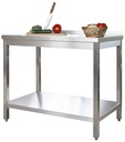 Edelstahl Arbeitstisch Profi 1400 x 600 mm - mit Grundboden und Aufkantung