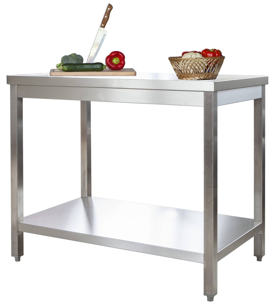 [ATG107] Edelstahl Arbeitstisch Profi 1000 x 700 mm - mit Grundboden