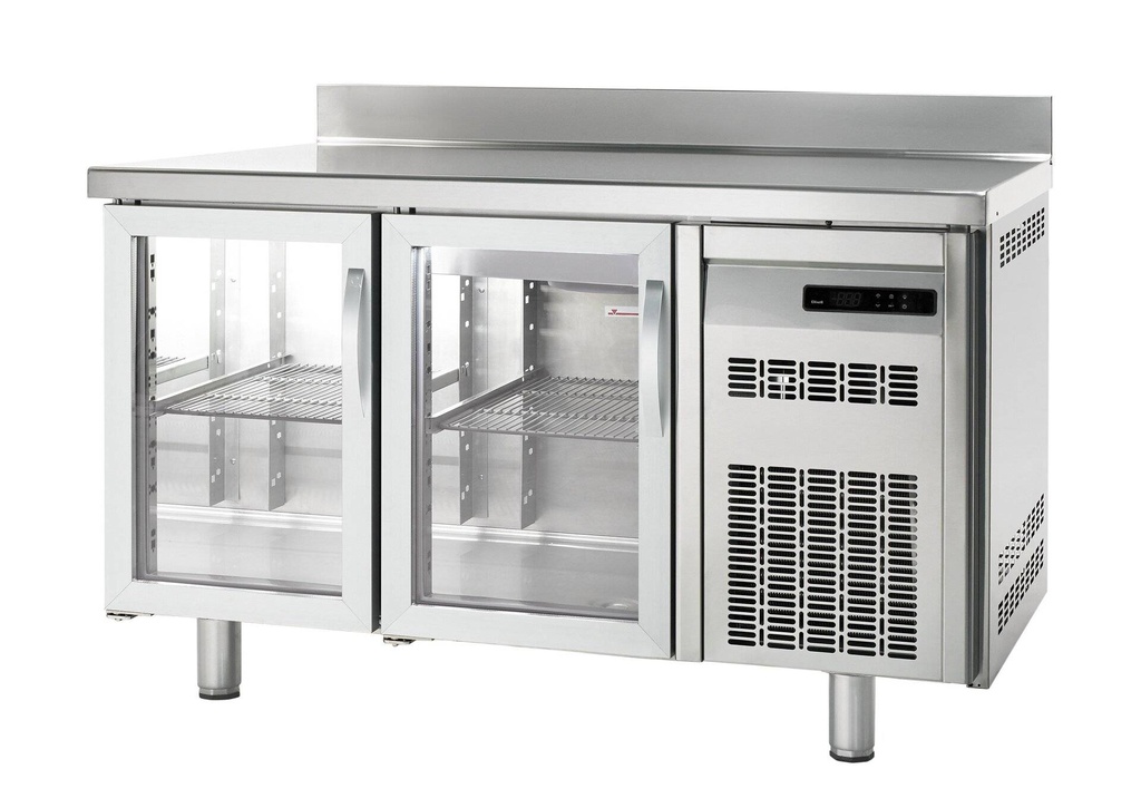 [KT-PREMIUM2/0GENAK] Bäckereikühltisch Premium 2/0 mit Aufkantung und Glastüren