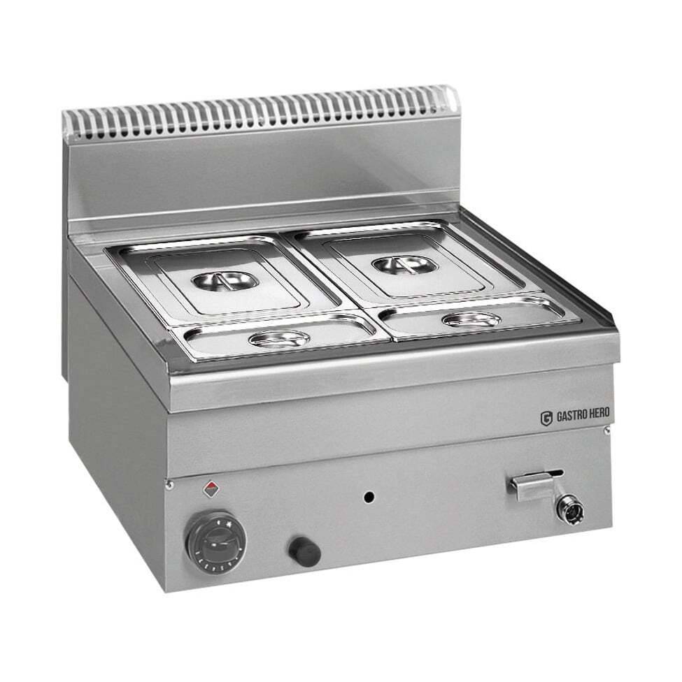 [MG066-03-006] Gas Bain-Marie Serie 600 - 60/60 - GN 1/1+1/4+1/4 - Tischgerät - 5 kW