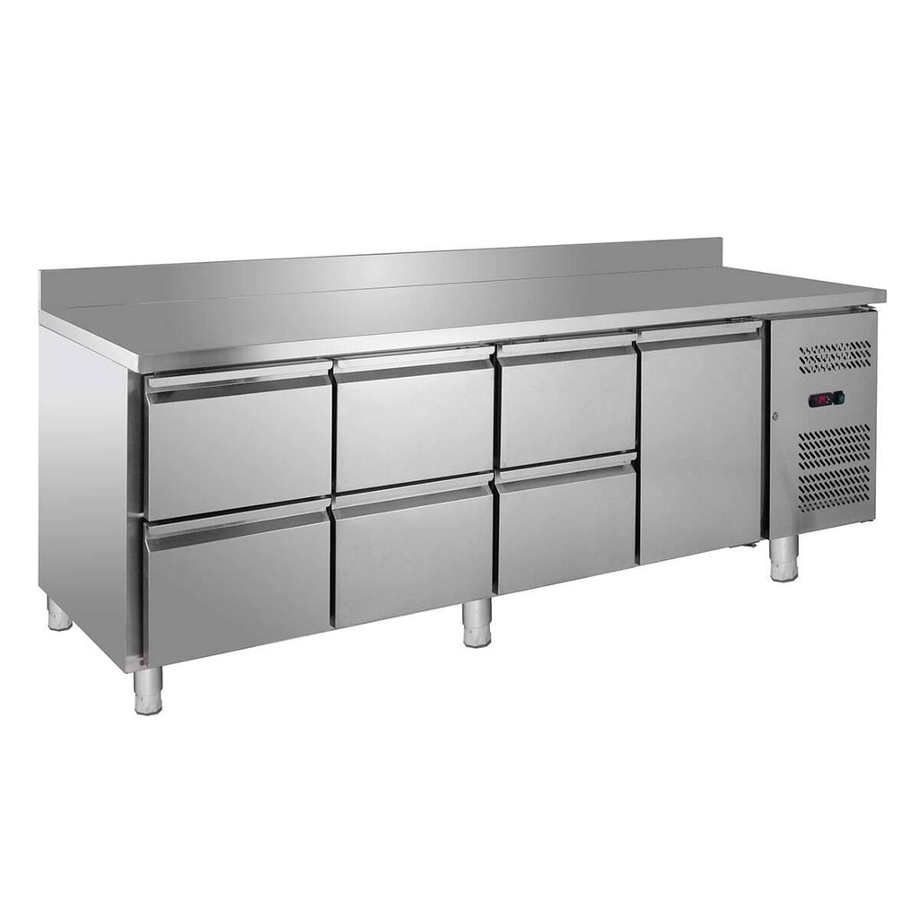 [GNH4260TN] Kühltisch ECO 1/6 mit Aufkantung - GN 1/1