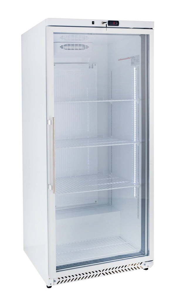 [SRH60G] Lagerkühlschrank ECO 590 Liter Kühlvolumen, mit 1 Glastür, abschließbar, LED, weiß