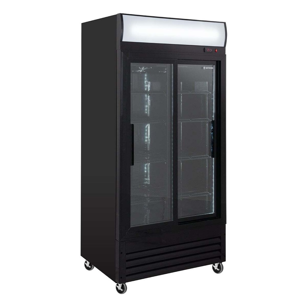 [SC-630FS] Getränkekühlschrank ECO 630 mit Leuchtaufsatz und Schiebetüren