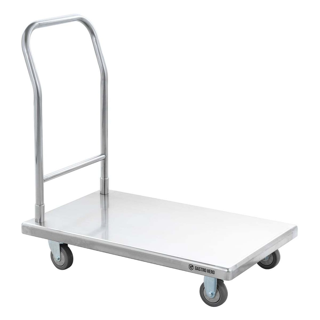 [FT-A] Transportwagen / Plattformwagen FT-A, 90 x 55 x 87 cm, bis 300 kg Traglast, Edelstahl